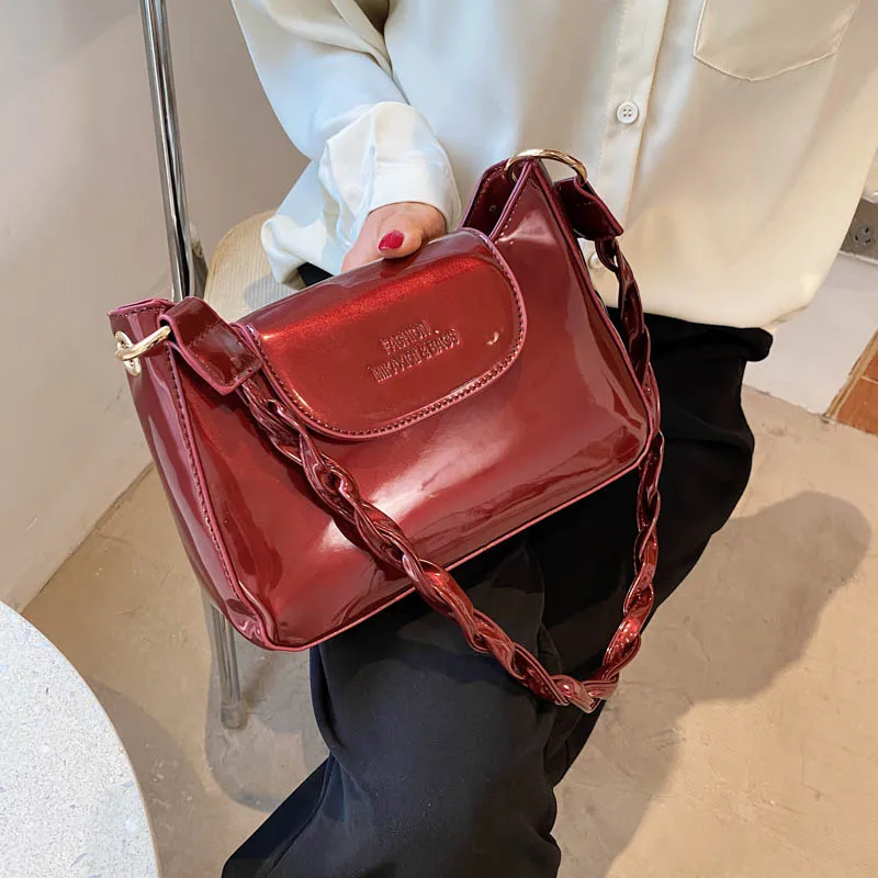 

Простая Стильная однотонная сумка через плечо из искусственной кожи для женщин, лето 2021 и кошельки, Женская дорожная сумка через плечо