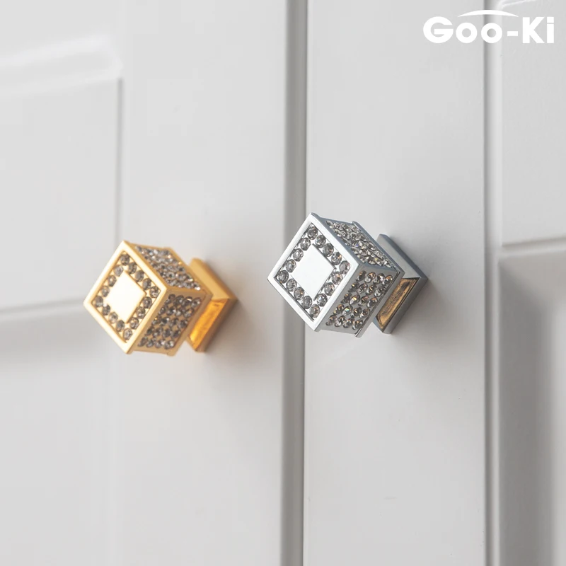 Goo Ki Современные хрустальные ручки квадратные полированные хромированные