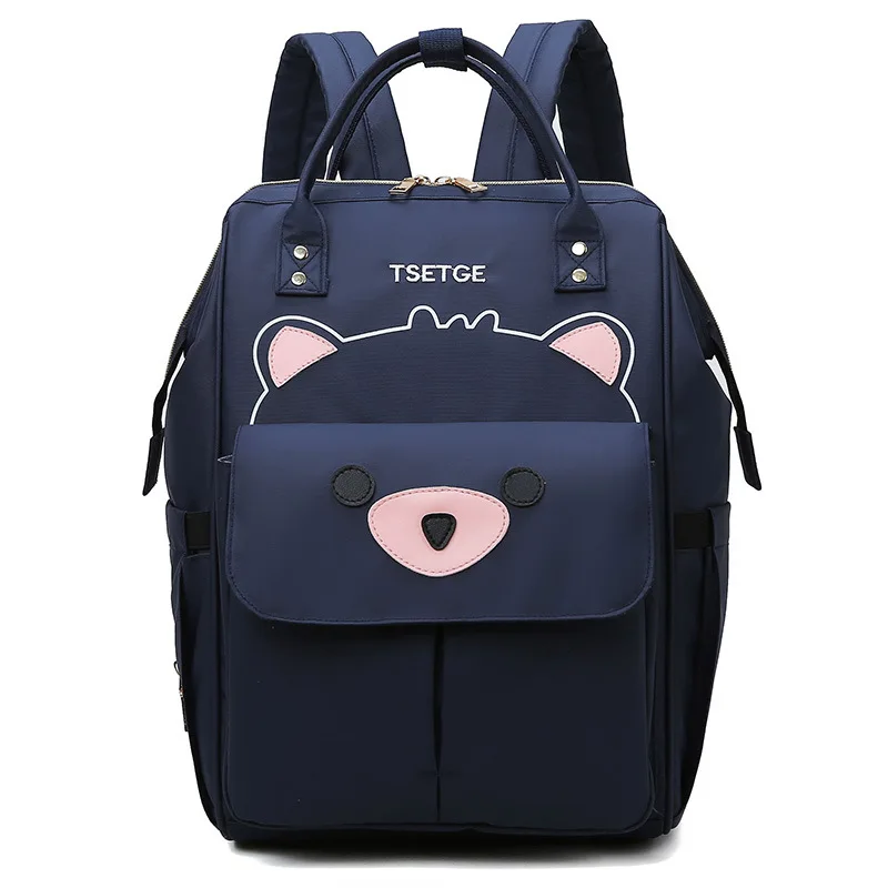blue Kawaii Bear Mommy рюкзак, водонепроницаемая сумка для ухода за ребенком, Большой Вместительный рюкзак для путешествий, многофункциональная сумка для подгузников Rugzak - Цвет: blue