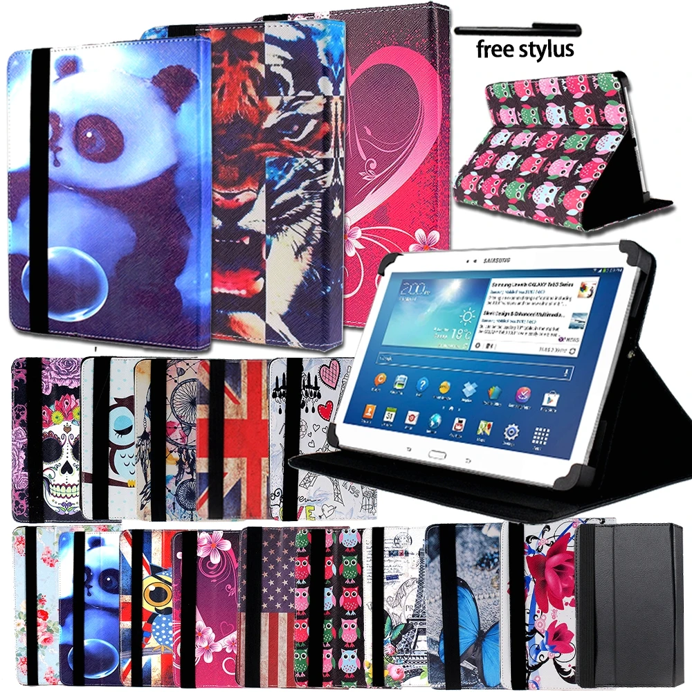 

Folio Leather Stand Case Cover for Samsung Galaxy Tab E 9.6" 7" 8" Multicolor Dust-proof Tablet Protective Case + Stylus
