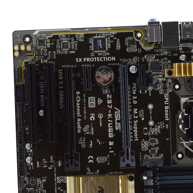 Asus Z97-K/USB3.1 Desktop Intel Z97 Motherboard LGA 1150 DDR3 	32GB PCI-E 3.0 USB3.1 M.2 support Core i7i5i3 cpus  ATX Placa-mãe
