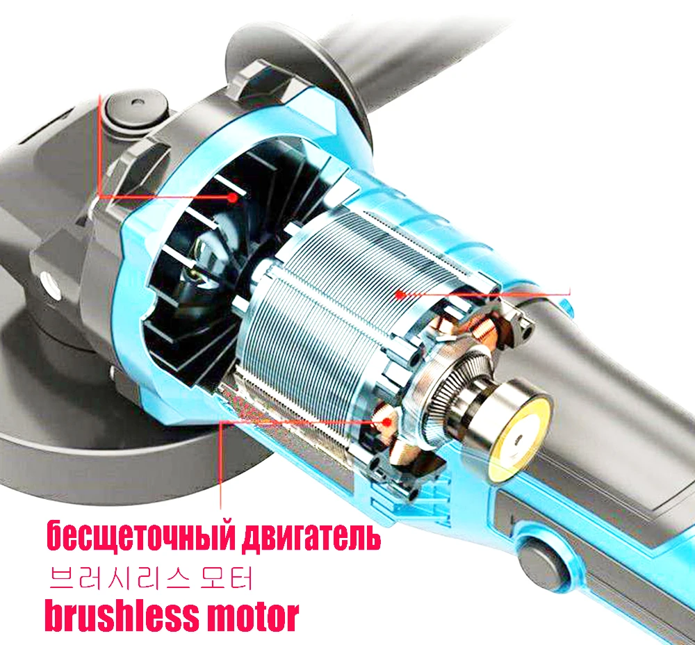 

High Quality 100mm 18V Brushless Wireless Impact Angle Grinder Head Tools Kit Without Battery Durable And Practical