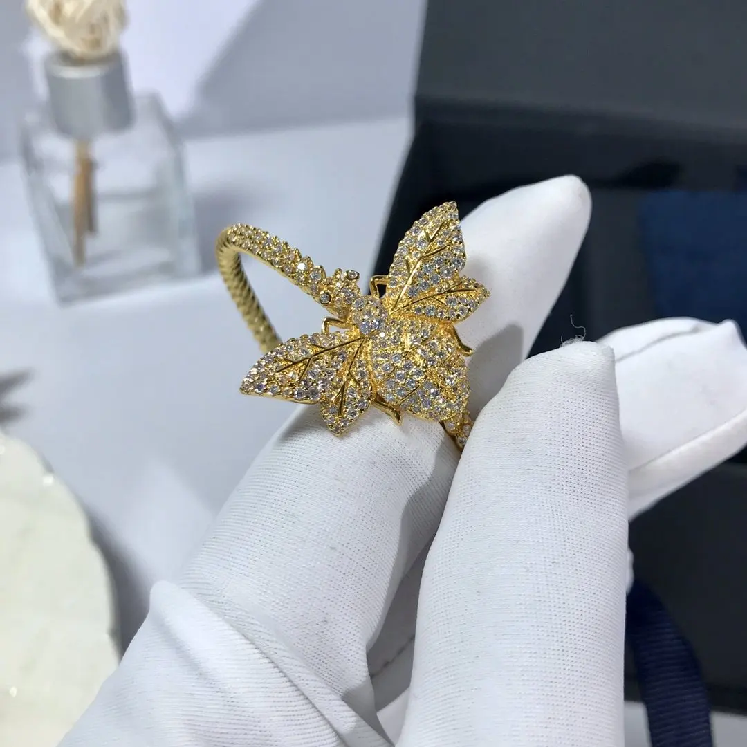 Fashion Charm Sterling Silver Bangel Original Jewelry Bumble Bee Bracelet Yellow Wasp Open Cuff Women Gift | Украшения и