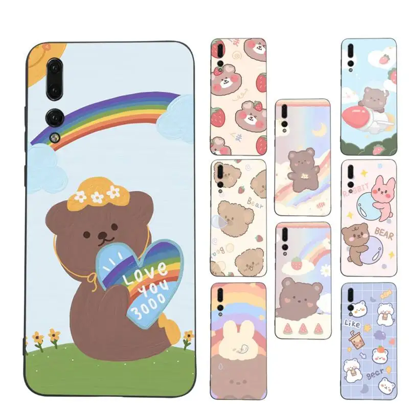 

Cute Bear Cartoon Phone Case Soft Silicone Case For Huawei p 30lite p30 20pro p40lite P30 Capa