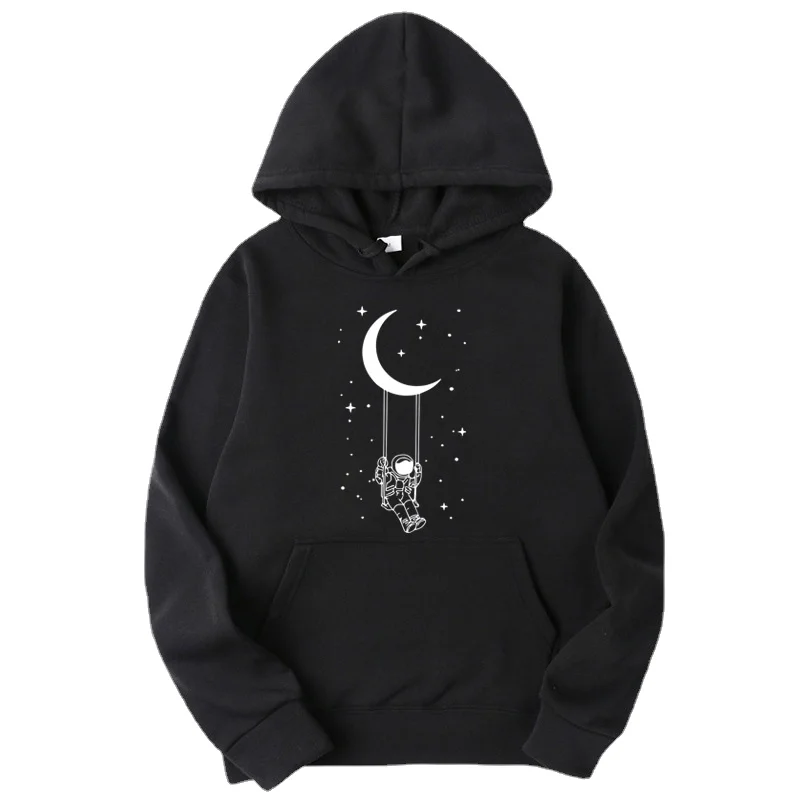 

Fashion brand men's hoodie space moon men print casual hooded Men Harajuku Fleece Hoodie Hip Hop Hooded Hoodiessweatshirt COTTON