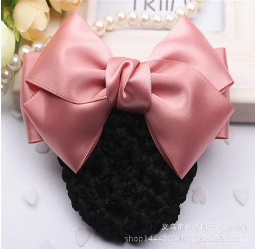 

Flannel bow tie Catering service profession head flower reverse bow hair net ribbon gift fabric handmade FS025