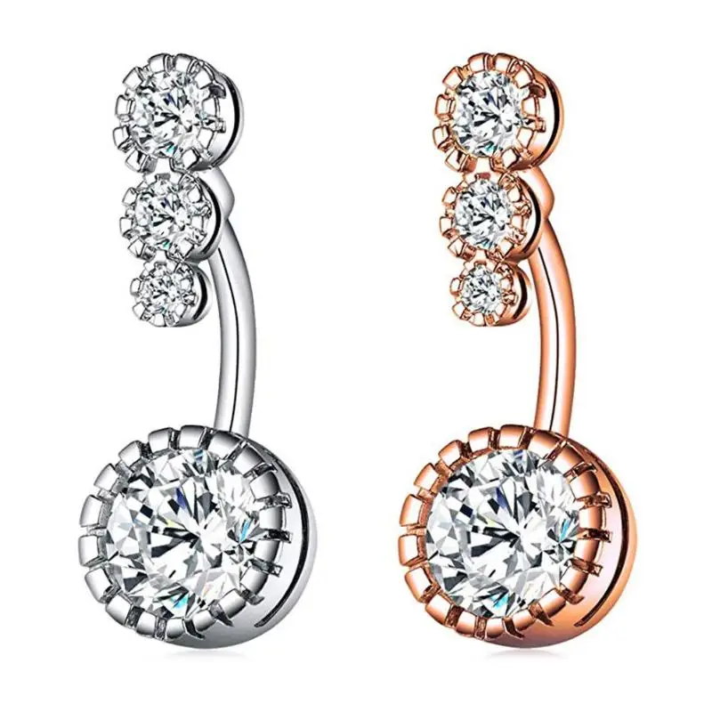 Пупка кольца пряжки циркон для пирсинга пупка с квадратными кристаллами