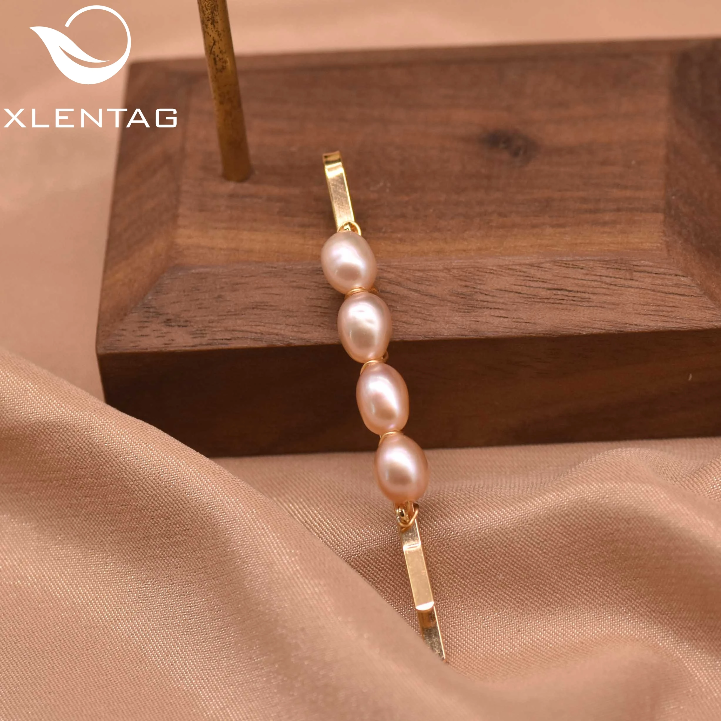 

Xlentag Handmade Original Pure Natural Freshwater Pearl Hairpin Simple Fashion Womens Engagement Gifts Hairpin Jewelry GH0028