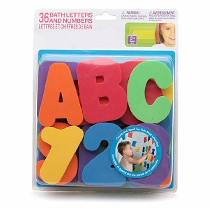 

36pcs/set Alphanumeric Letter Puzzle Bath Toys Soft EVA Kids Baby Bathroom Water Toys Early Educational Suction Up Bathing Toy
