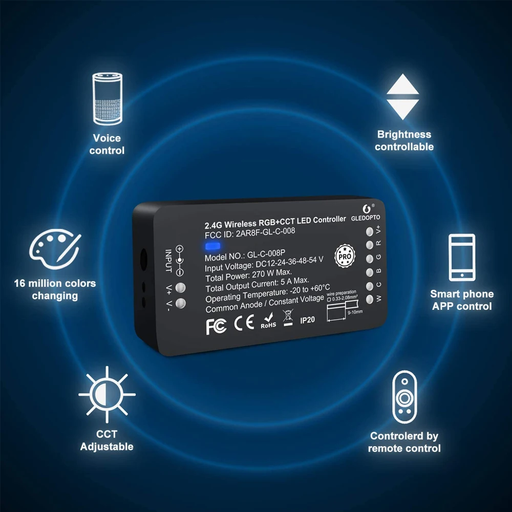 G светодиодный OPTO ZigBee Pro RGB + CCT Управление 5050 RGBCW полосы приложение голосовой