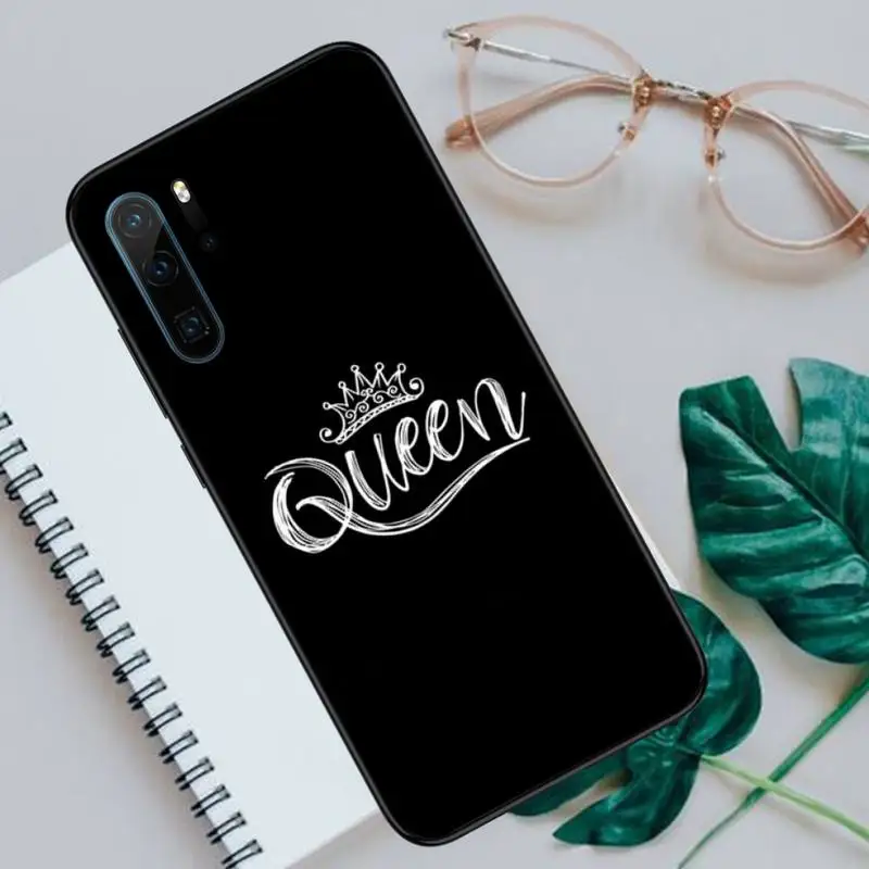 

King Queen Crown Phone Case For Huawei P40 P20 P30 lite Pro P Smart 2019 Mate 40 20 10 Lite Pro Nova 5t
