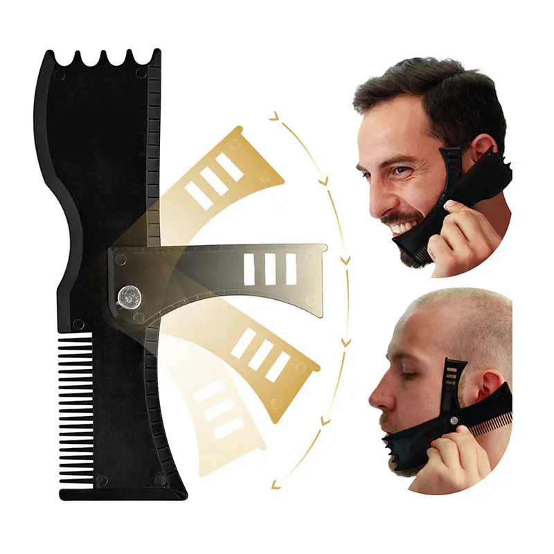 

5 In 1 Men Beard Shaping Styling Template Comb Rotatable Men's Beards Combs Beauty Tool for Hair Beard Trimming Moustache Comb