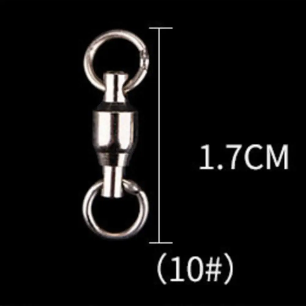 

20pcs Stainless Steel Ball Bearing Fishing Connector High Strength Rolling Swivel Solid Ring Fishing Accessories