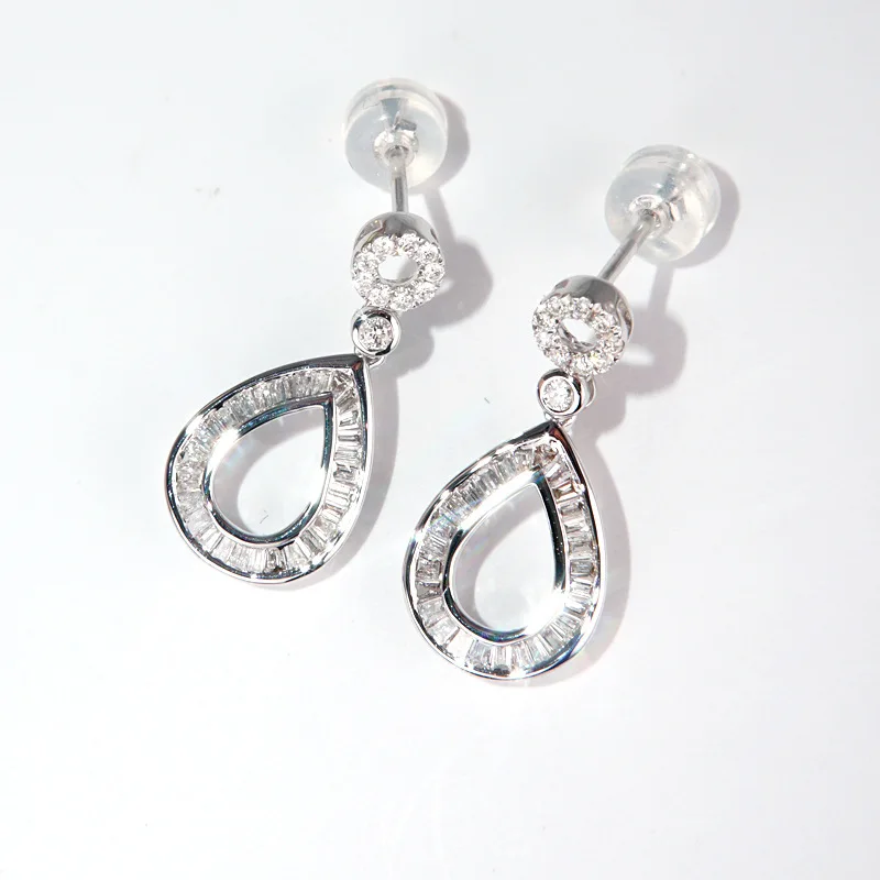 

Punk S925 Sterling Silver Diamonds Drop Earrings for Women Wate Drop Cartoon Fine Fashion Jewelry Silver Earrings Wedding Gift