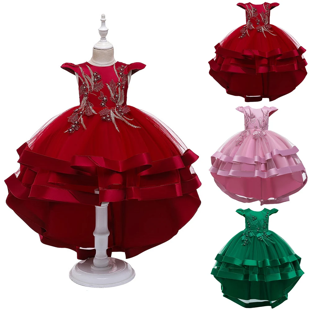 Роскошное Формальное кружевное платье для девочек с цветами вечерние платья