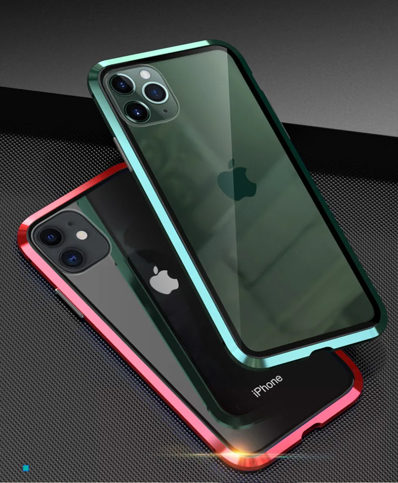 360 полный защитный Магнитный чехол для iPhone XR XS MAX X 8 7 Plus чехол из закаленного стекла для iPhone 11 Pro Max чехол coque Funda
