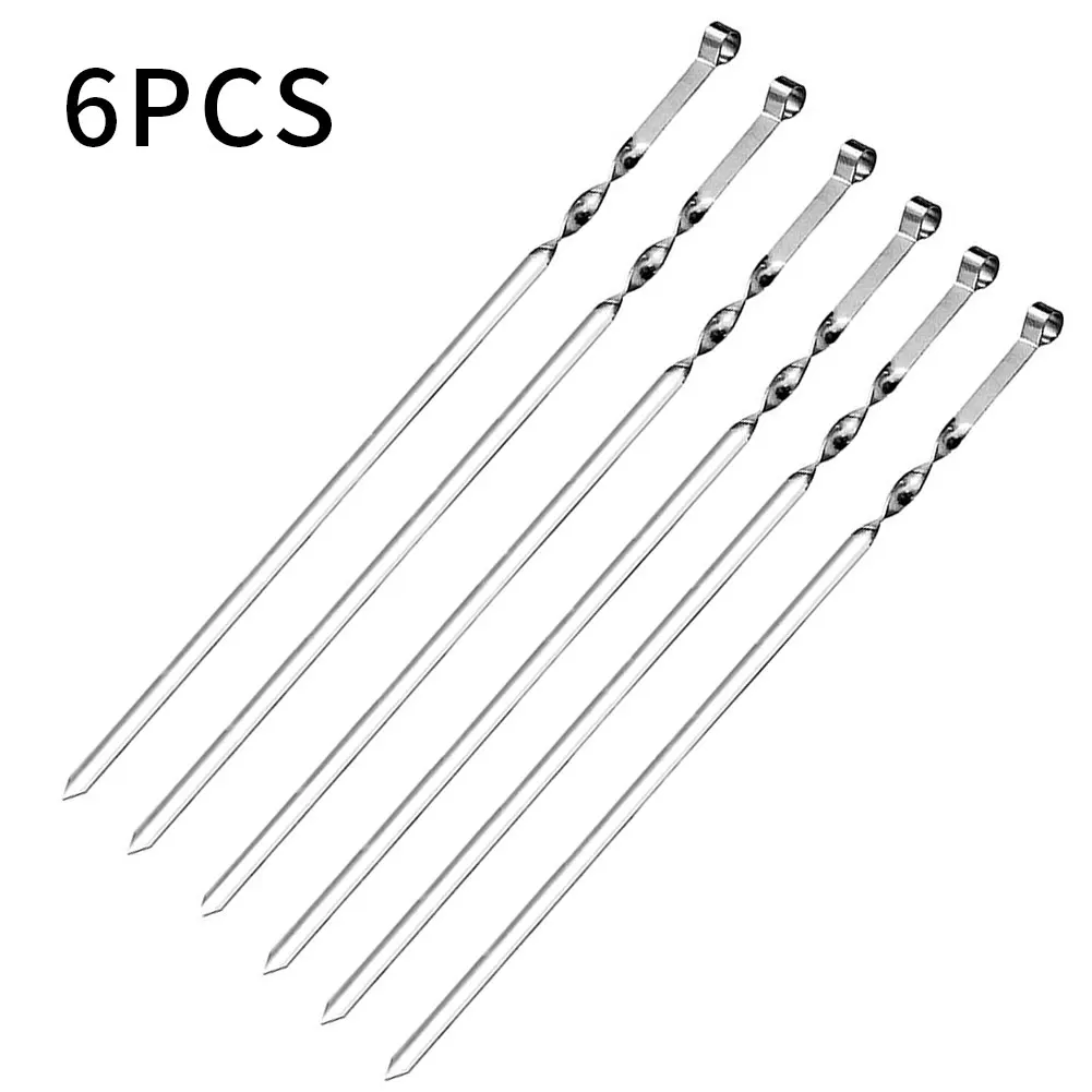 

6PCS BBQ Skewers Reusable Grill Stainless Steel Skewers Shish Kebab BBQ Camping Flat Forks Gadgets Kitchen Accessories Tools New