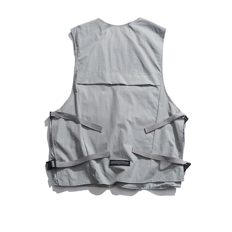 UNCLEDONJM Hip Hop Sleeveless Vests Cargo Waistcoat with Pocket Jacket Vest Streetwear Tactical Sweatshirts MJ602 | Мужская одежда