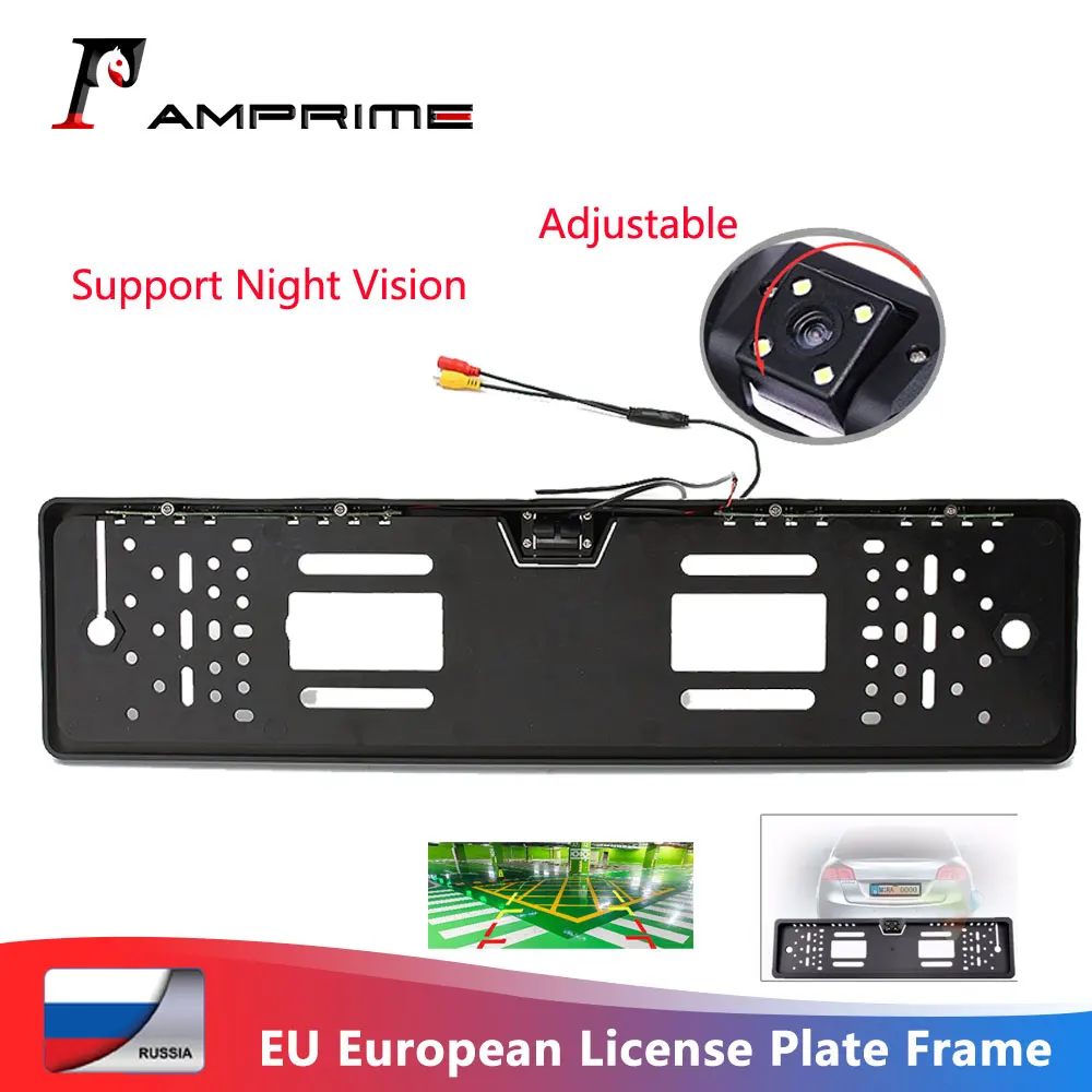 AMPrime Водонепроницаемая Автомобильная камера заднего вида с рамкой для номерного