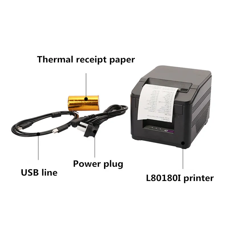 L80180I Restaurant Kitchen Take Away Retail Cash Register POS 80mm Thermal Receipt Printer USB Network Automatic Paper Cutting