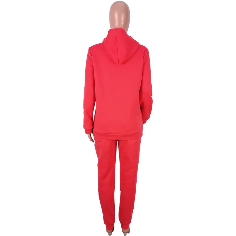 

Women Autumn Long Sleeve Hooded Loose Sweatshirt+Pants Two Piece Set Solid Lounge Wear Sweatsuits for Women Matching Sets