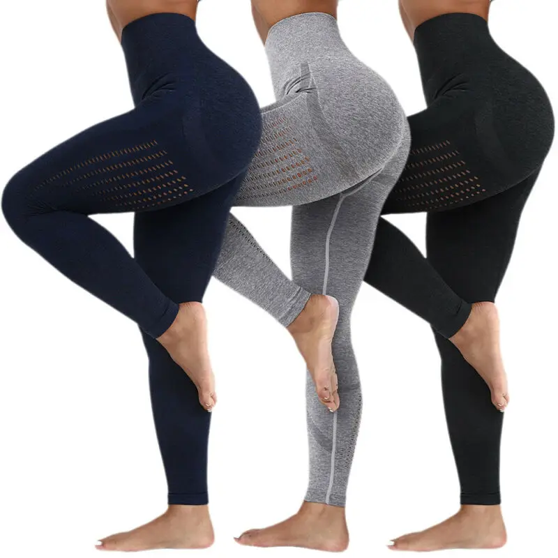 

Women Stretch Push Up Gym Leggings Fitness Mesh Trousers High Waist Yoga Pants