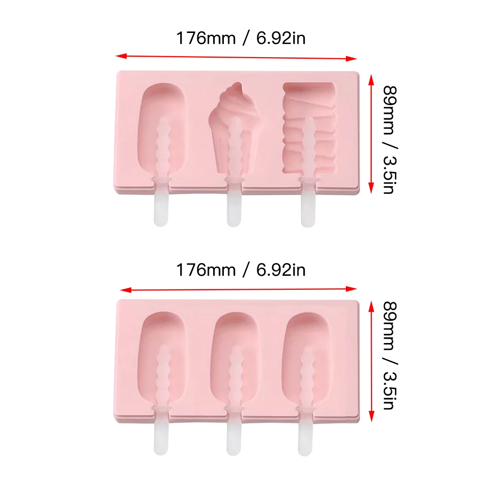 

Ice Cream Silicone Mold DIY Ice Cream Cone Silicone Mold (send 20 ice cream sticks) 3PCS Ice Cream Mold Chocolate Mold Freezer