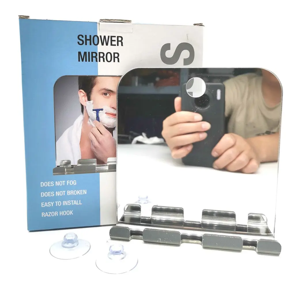 

Fog Free Travel Mirror Unbreakable Portable Traveling Shaving Mirror For Traveling Bathroom Beard Shaving Mirror