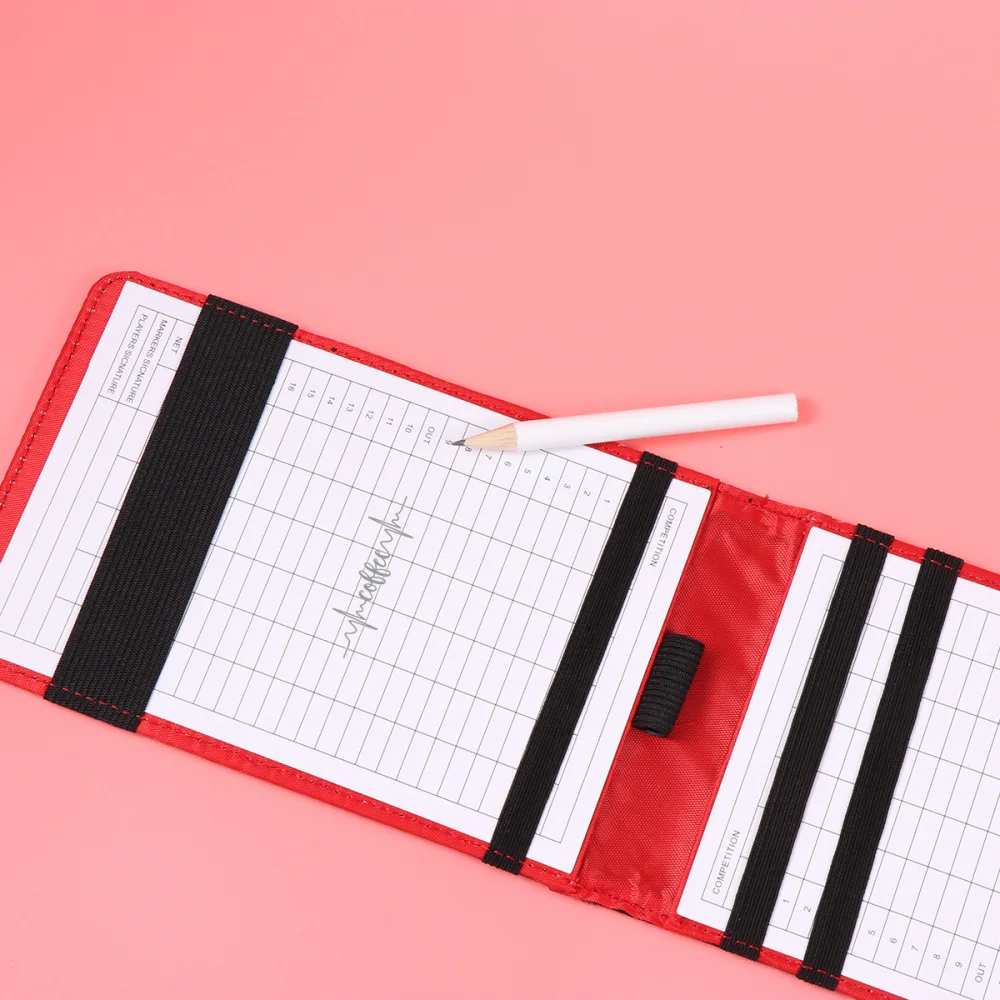 

PU Scorecard Keeper Score Book Scorecard Holder Score Tracking Pocketbook Scoring Notebook(Red)
