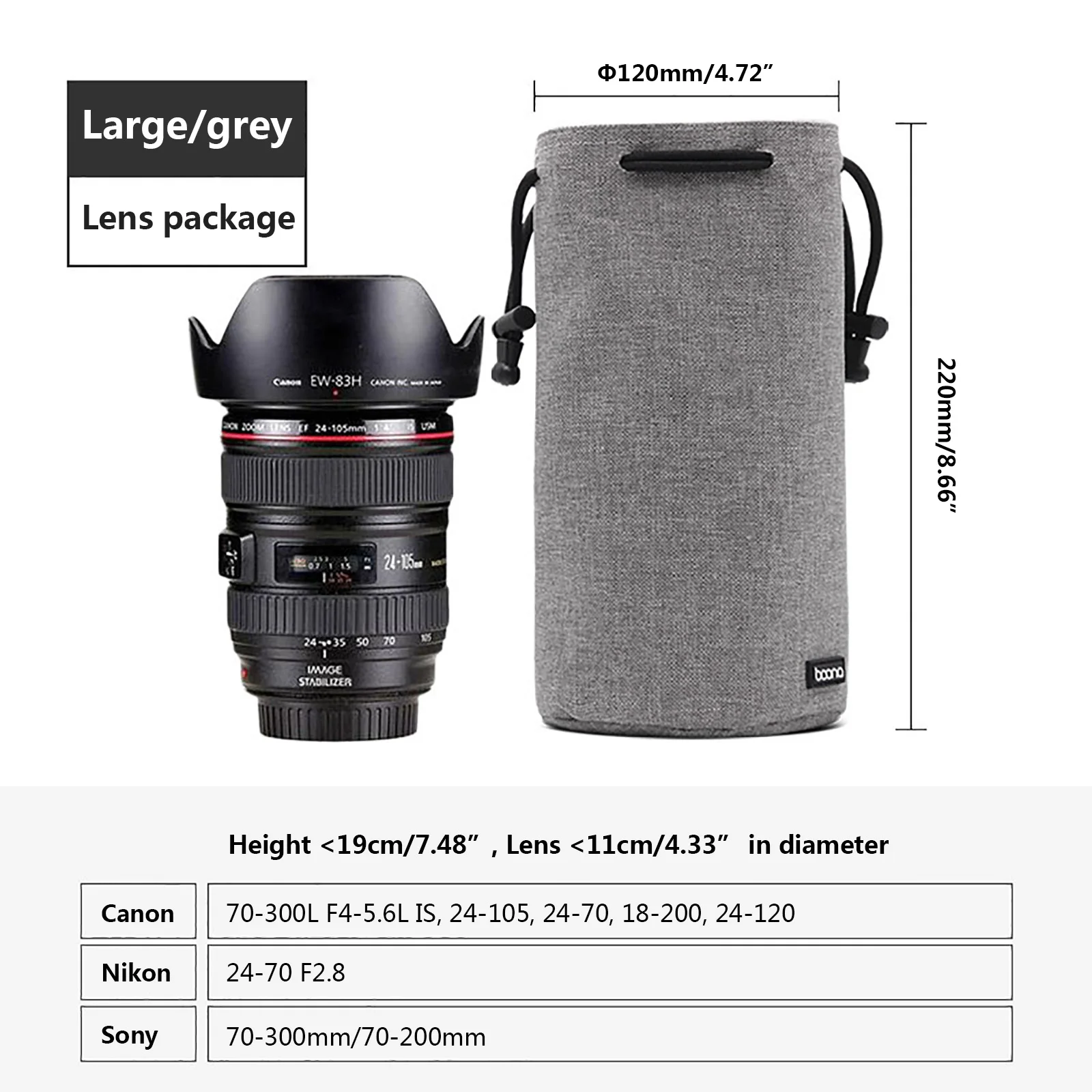 Сумка для DSLR камеры, чехол для объектива Nikon, Canon, sony, Olympus, Fuji, сумка для объектива из лайкры, сумка для фотосъемки для камеры