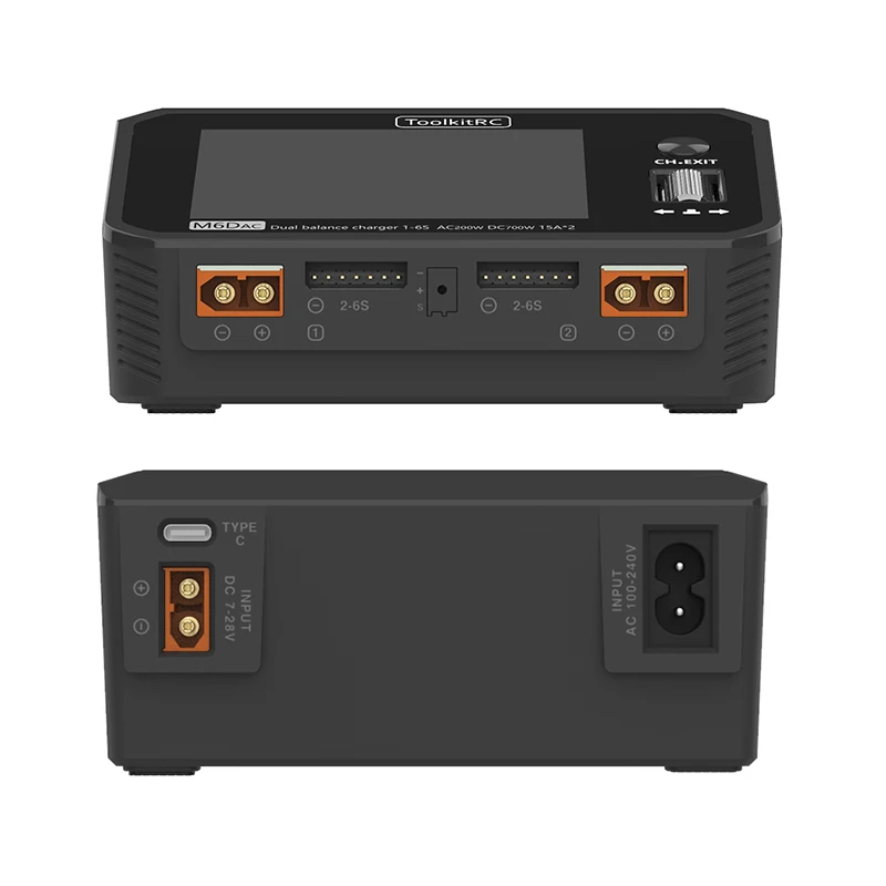 ToolkitRC M6DAC High Power 15A / DC700W Dual Channel Battery Balance Charger 1-6S Built-in Supply For PD65W Fast Charging | Игрушки и
