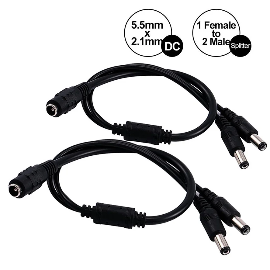 Разветвитель выходной мощности DC Power 1 мама к 2/3/4 папа кабель Y-образный адаптер