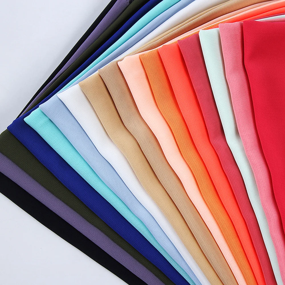 Шифоновая однотонная ткань 100D высокой плотности 100% полиэстер несколько цветов