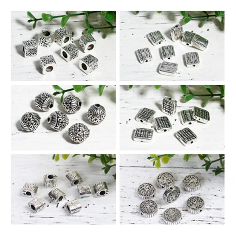 

DoreenBeads Zinc Based Alloy silver color Spacer Beads Round Tree DIY Findings About 15mm( 5/8") Dia,Hole: Approx 1.9mm, 5 PCs