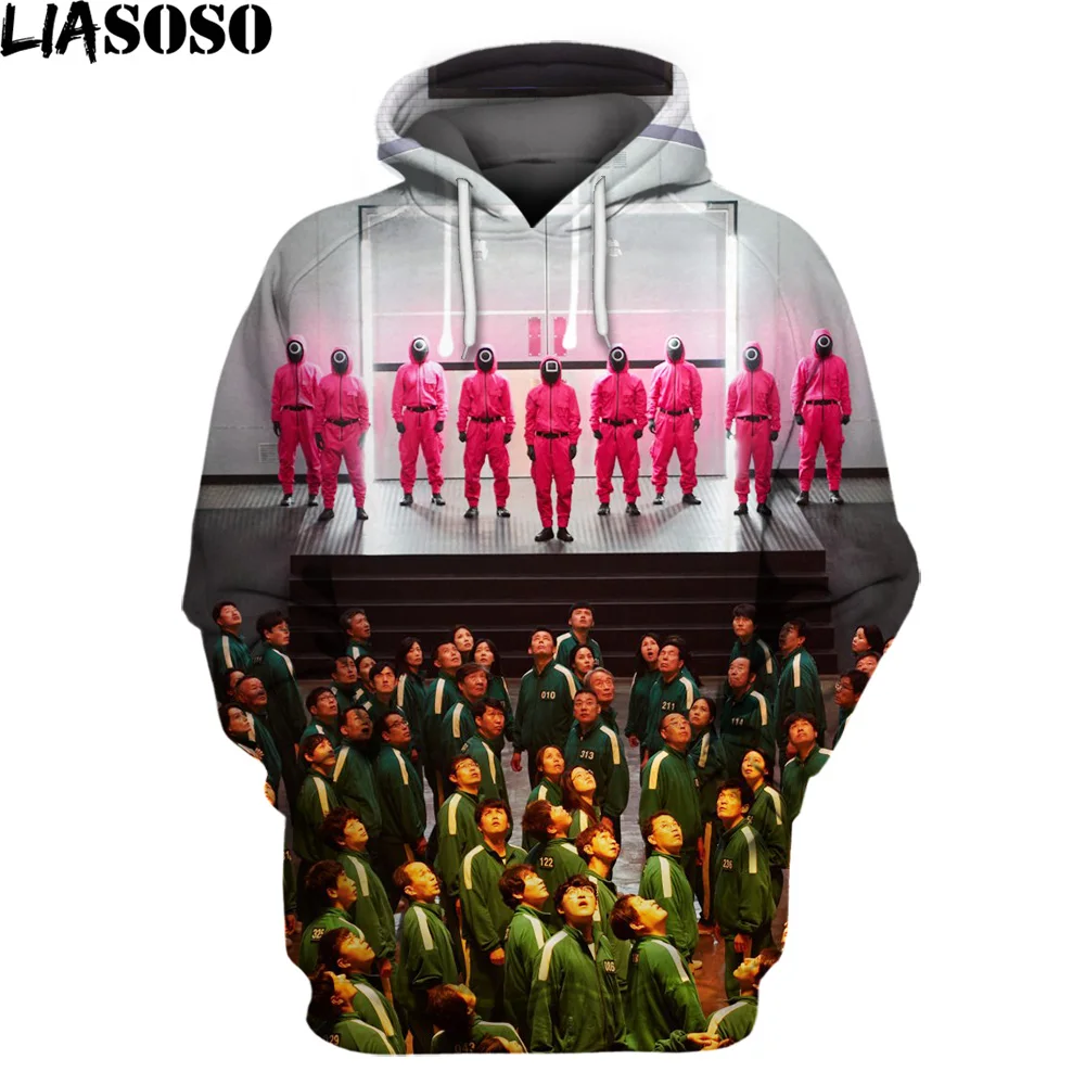 

Squid Game 3D Print Hooded Hoodies Boys Girls Korean Drama Hooded Sweatshirts Korean TV Casual Streetwear Sportswear Pullovers
