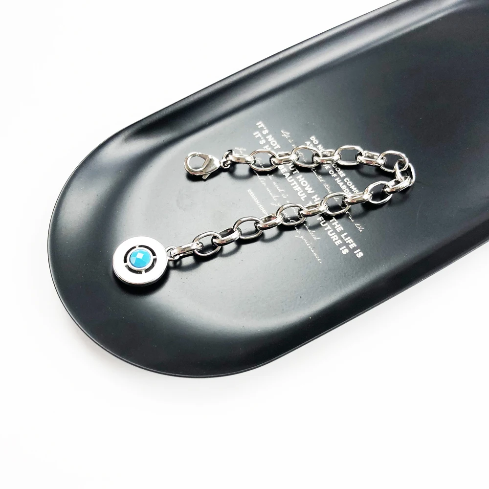 Браслет подвеска с голубым камнем и застежкой лобстером ювелирное изделие в