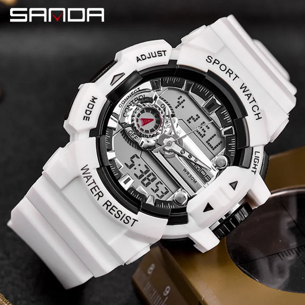 Часы наручные SANDA Мужские кварцевые брендовые Роскошные водонепроницаемые