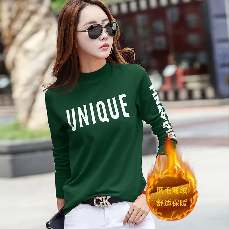 BOBOKATEER размера плюс футболка женская футболка буквы camisetas mujer verano Футболка женская футболка Женские топы Забавные футболки - Цвет: green velvet