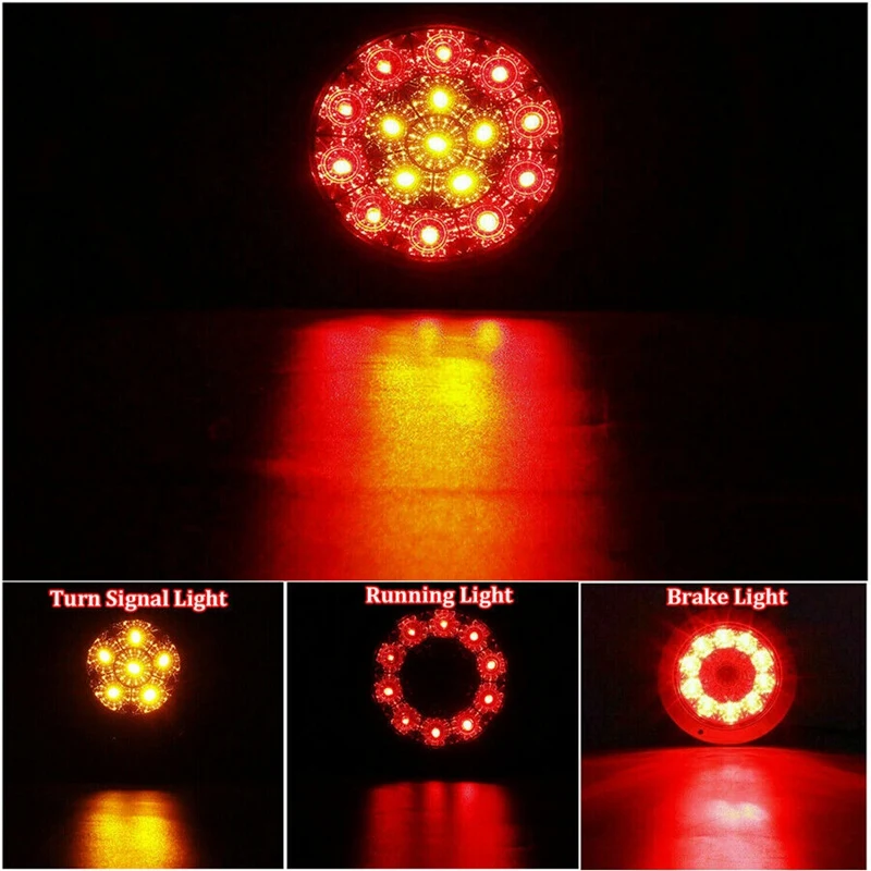 2X 4 дюймовые круглые 16 светодиодный AC/DC 12V Грузовик Лодка прицеп задние фонари