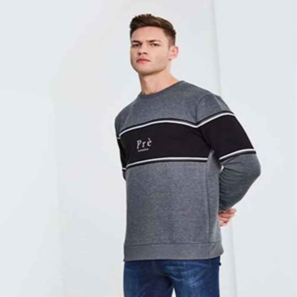dark grey Стиль, Осень-зима, мужские футболки, спортивные, для бега, фитнеса, футболка для тренировок, мужская, в полоску, с длинным рукавом, повседневная, модная, уличная одежда - Цвет: dark grey