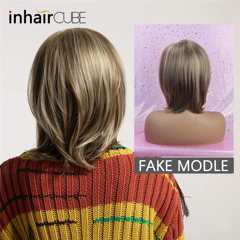 ESIN Женский синтетический парик из канекалона Карамельно коричневый цвет со