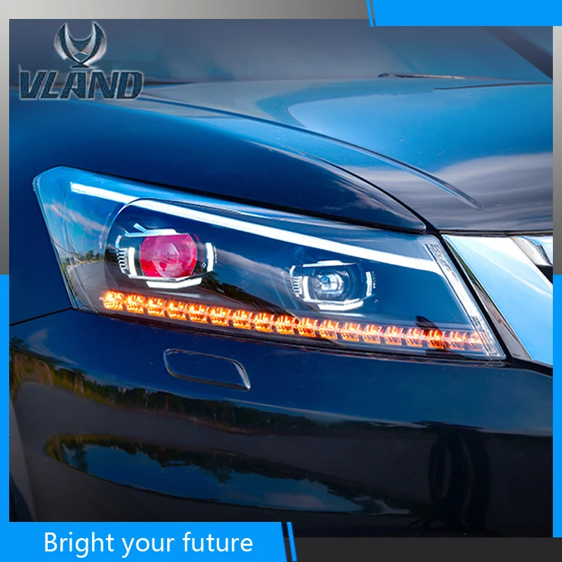 Фары для Honda Accord 2008 2012 фары сборки передние светодиодный фонарь модифицированный