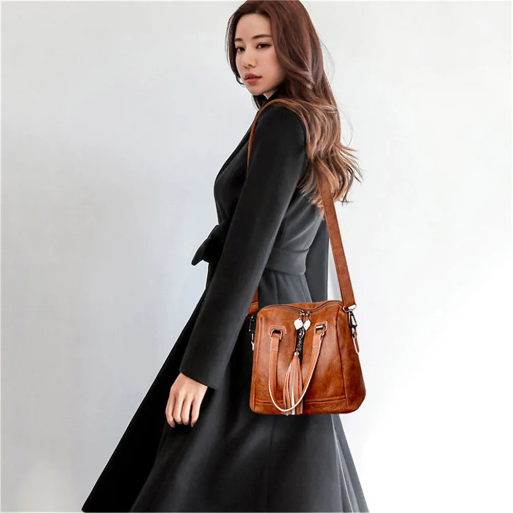 Женские сумки через плечо дизайнерские кожаные с кисточками 2019|Сумки ручками| |