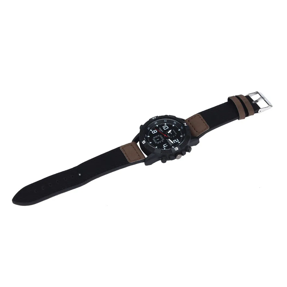 

Luxury men quartz wristwatches Leather strap Large Digital Scale Dial watches mens Military Sport Casual watch montre homme