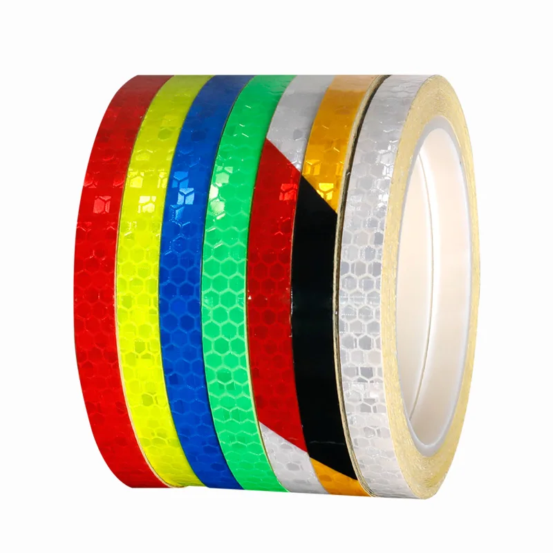 

10pcs/lot 8M*1CM Bicycle Light Reflective Sticker Light Sensitive Straight Strip Reflector Visual Warning Figments Safe Bike