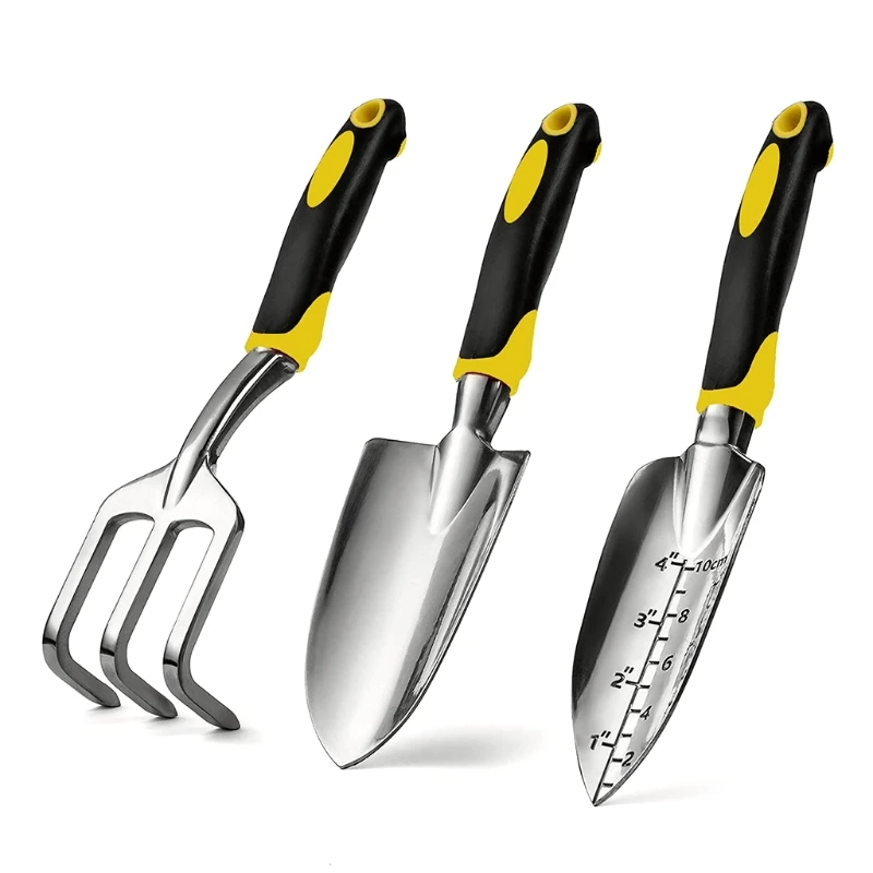 

Набор садовых инструментов, 3 шт., садовые ручные лопаты из нержавеющей стали, садовые лопаты с эргономичной прорезиненной нескользящей рук...