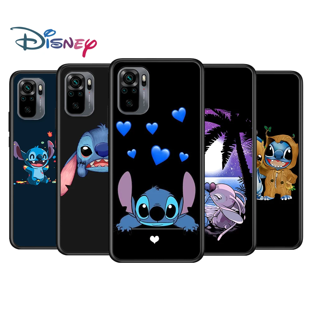 Милый мультяшный Стич для Xiaomi Redmi Note 11 10 10S 9 9T 9S 9Pro Max 8T 8Pro 8 7 6 5 Pro 5A 4X мягкий черный