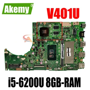 for asus v401u k401ub k401ux a401ua400u k401uq laotop mainboard k401uq motherboard with i5 6200ui5 6198u 8gb ram ddr4 gt940m2g free global shipping
