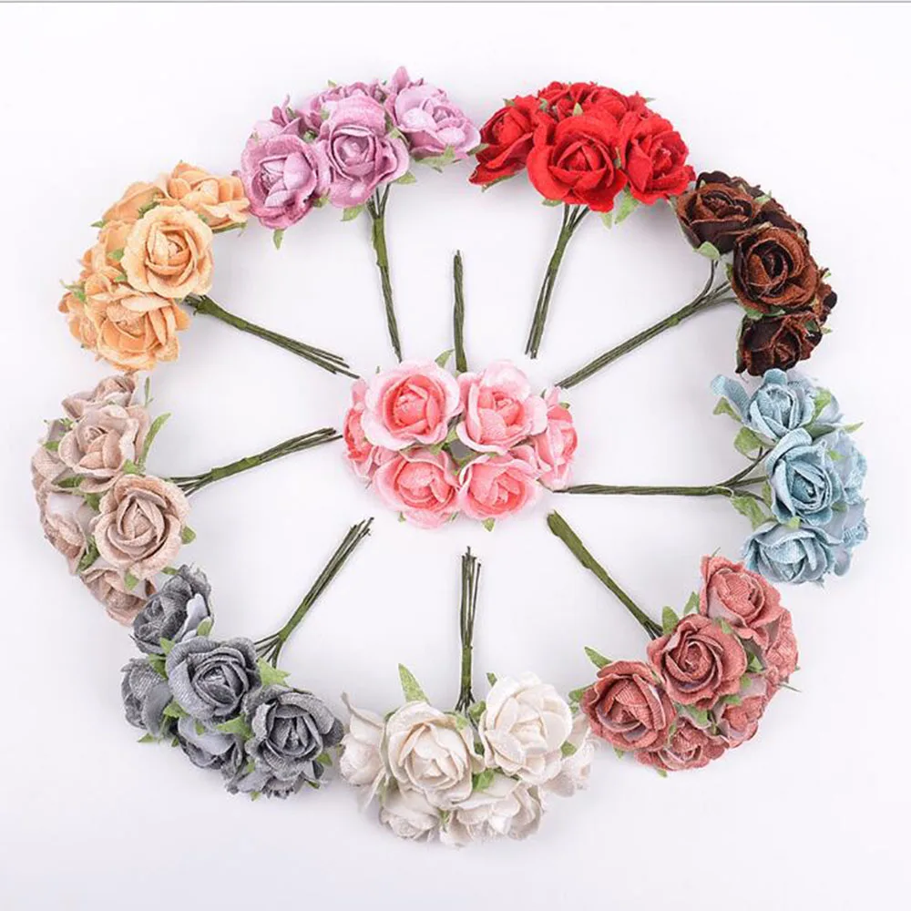 2 шт. искусственный цветок 10 см Шелковая Роза голова цветка свадьба Рождество