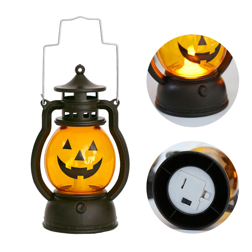 Винтажный светодиодный фонарь в виде тыквы черепа на Хэллоуин | Дом и сад